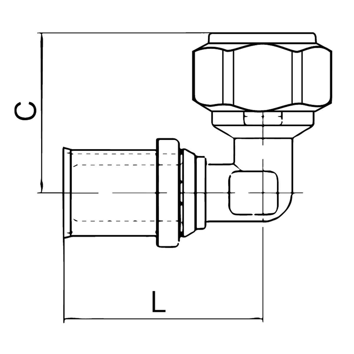 LK PressPex Vinkelkoppling AX16xCU